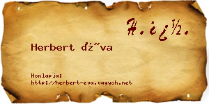 Herbert Éva névjegykártya